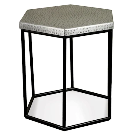 Industrial Hexagon Side Table